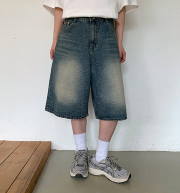 Hamund Washing Denim Bermuda Pants